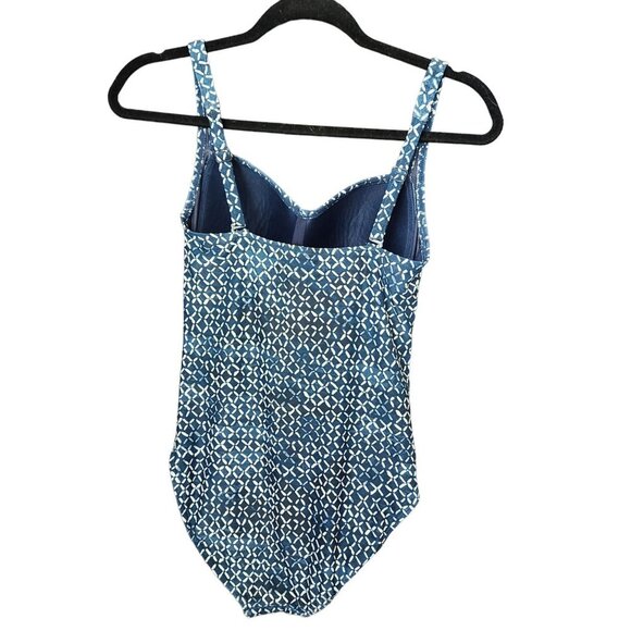 Nip Tuck Nautical Foil Twist Front Tummy Control Women Swimsuit Size 6 - Picture 6 of 14